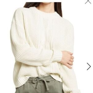 Vero Moda Presley Cable Knit Sweater Ivory Birch Large